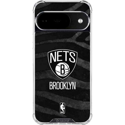 NBA Brooklyn Nets Black Animal Print Google Pixel 10 Clear Case
